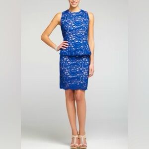 * XSCAPE Sleeveless All Over Lace Short Peplum Dress Size 10